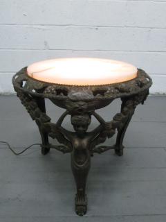 Cast Bronze Coffee Table with an Illuminating Alabaster Top - 1410561