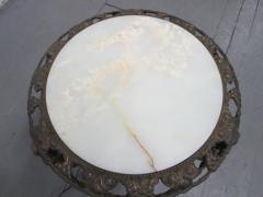 Cast Bronze Coffee Table with an Illuminating Alabaster Top - 1410564