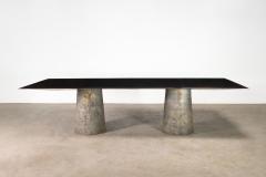 Cast Bronze Metal Twin Pedestal Dining Table by Costantini Beninx In Stock - 4704637
