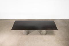 Cast Bronze Metal Twin Pedestal Dining Table by Costantini Beninx In Stock - 4704638