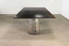 Cast Bronze Metal Twin Pedestal Dining Table by Costantini Beninx In Stock - 4704640