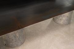 Cast Bronze Metal Twin Pedestal Dining Table by Costantini Beninx In Stock - 4704643
