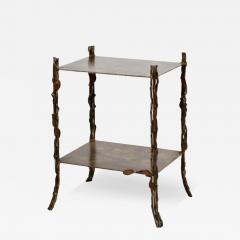 Cast Iron Faux Bois End Table Stand - 3457961