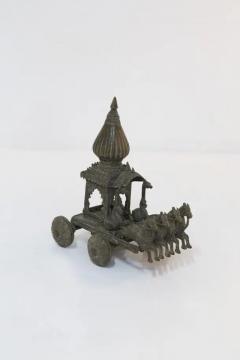 Cast Iron Indian Game with Rider and Horses - 3676189