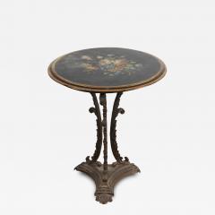 Cast Iron Side Table With Painted Slate Top - 2980432