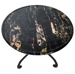 Cast Iron and Black and Gold Portor Marble Gueridon - 484926