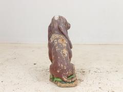 Cast Stone Blood Hound Dog Garden Ornament with Paint Engand 1950s - 3467756