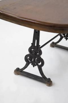 Cast iron English Outside Table Victorian in black and Wood - 3652549