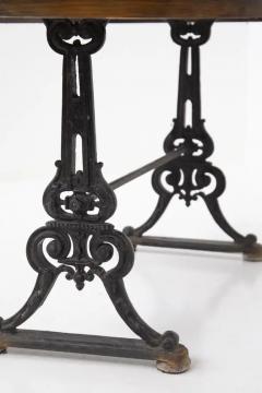 Cast iron English Outside Table Victorian in black and Wood - 3652552