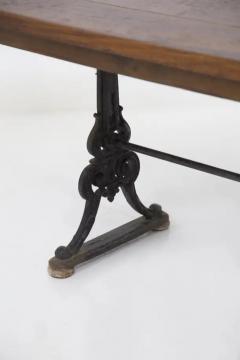 Cast iron English Outside Table Victorian in black and Wood - 3652600