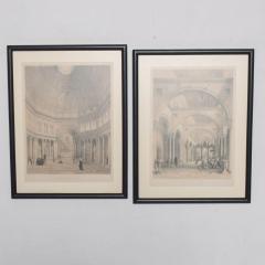 Cathedral Art Italian Architectural Scene Lithograph Pair - 1323184