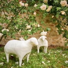 Catherine Blanc LULU JUNIOR Pair of sheep garden sculptures - 3866267