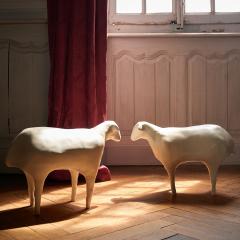 Catherine Blanc LULU JUNIOR Pair of sheep garden sculptures - 3866270