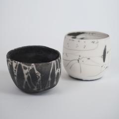 Catherine Bonte Navarrot PAIR OF RAKU CHAWANS TEA CUPS  - 2100068