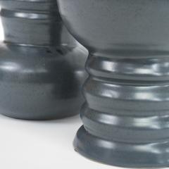 Catherine Bonte Navarrot SET OF 2 BLACK GLAZED CERAMIC VASES - 2100083