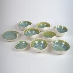 Catherine Bonte Navarrot SET OF 9 GLAZED PORCELAIN CUPS - 2100047