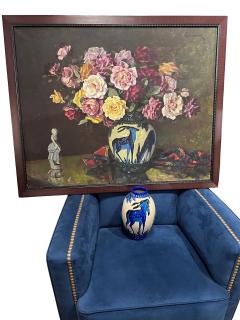 Catteau Boch Gazelle Vase with Unique Matching Painting Belgium Art Deco - 3810937