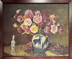 Catteau Boch Gazelle Vase with Unique Matching Painting Belgium Art Deco - 3813402
