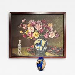 Catteau Boch Gazelle Vase with Unique Matching Painting Belgium Art Deco - 3813404
