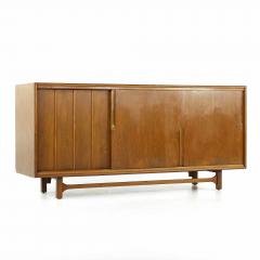 Cavalier Furniture Mid Century Brass and Walnut Lowboy Dresser - 3688225