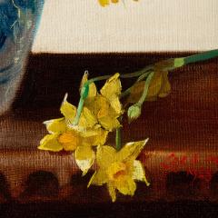 Cecil Kennedy Floral Still Life with Blue and White Vase by Cecil Kennedy - 4585389
