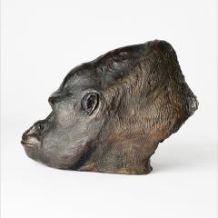 Cecile Ballureau GORILLA HEAD Bronze sculpture 1 8 - 2226217