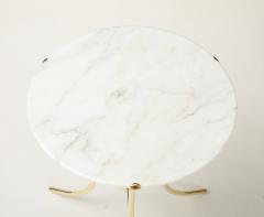 Cedric Hartman Cedric Hartman Brass And Carrara Marble Side Table - 4579343