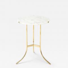 Cedric Hartman Cedric Hartman Brass And Carrara Marble Side Table - 4579618