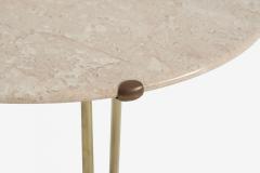 Cedric Hartman Cedric Hartman Model AE Side Table in Brass Bronze and Travertine 1973 - 4239888