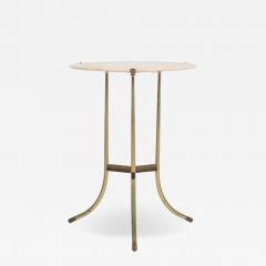 Cedric Hartman Cedric Hartman Model AE Side Table in Brass Bronze and Travertine 1973 - 4241887