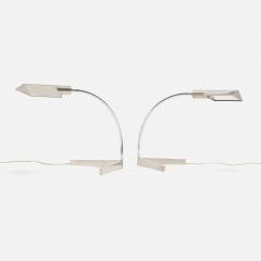 Cedric Hartman Cedric Hartman Pair of Stainless Steel and Chrome Table Lamps 1970 c  - 4816121