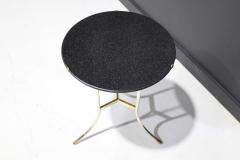 Cedric Hartman Cedric Hartman Polished Steel and Brass Side Table with Black Granite Top - 2155052