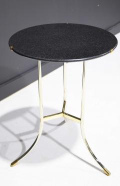 Cedric Hartman Cedric Hartman Polished Steel and Brass Side Table with Black Granite Top - 2155053