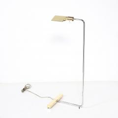 Cedric Hartman Mid Century Adjustable Polished Brass Nickel Floor Lamp signed Cedric Hartman - 4826801