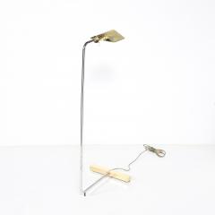 Cedric Hartman Mid Century Adjustable Polished Brass Nickel Floor Lamp signed Cedric Hartman - 4826805