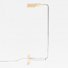 Cedric Hartman Mid Century Adjustable Polished Brass Nickel Floor Lamp signed Cedric Hartman - 4827563