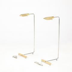 Cedric Hartman Pair of Brass and Chrome Floor Lamps - 3673936