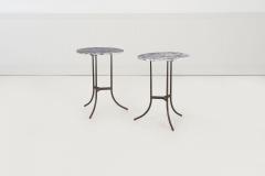 Cedric Hartman Pair of Cedric Hartman Bronze Blue Bahia Granite Side Tables circa 1970s - 4478241