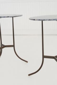 Cedric Hartman Pair of Cedric Hartman Bronze Blue Bahia Granite Side Tables circa 1970s - 4478244