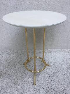 Cedric Hartman Pair of Cedric Hartman Style Brass Leather Parchment Tables - 1288556