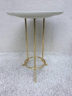 Cedric Hartman Pair of Cedric Hartman Style Brass Leather Parchment Tables - 1288558