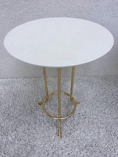 Cedric Hartman Pair of Cedric Hartman Style Brass Leather Parchment Tables - 1288568