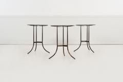 Cedric Hartman Set of Three Cedric Hartman Bronze Black Granite Side Tables 1970s - 4529155