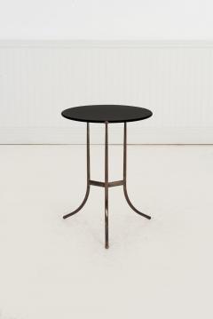 Cedric Hartman Set of Three Cedric Hartman Bronze Black Granite Side Tables 1970s - 4529157