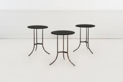 Cedric Hartman Set of Three Cedric Hartman Bronze Black Granite Side Tables 1970s - 4529165
