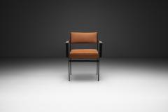Cees Braakman Leather and Metal Armchair by Cees Braakman for Pastoe the Netherlands 1960s - 4687145