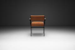 Cees Braakman Leather and Metal Armchair by Cees Braakman for Pastoe the Netherlands 1960s - 4687148