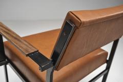 Cees Braakman Leather and Metal Armchair by Cees Braakman for Pastoe the Netherlands 1960s - 4687150