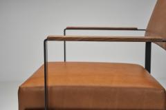 Cees Braakman Leather and Metal Armchair by Cees Braakman for Pastoe the Netherlands 1960s - 4687151