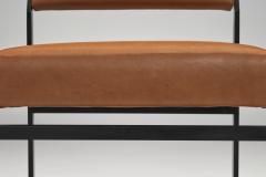 Cees Braakman Leather and Metal Armchair by Cees Braakman for Pastoe the Netherlands 1960s - 4687153
